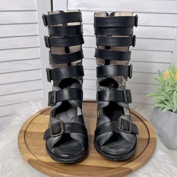 FREEBIRD l Bond Ankle Straps Open Toe Sandal Leather Boot Cowgirl Bohemian Sz. 9 - Picture 5 of 13